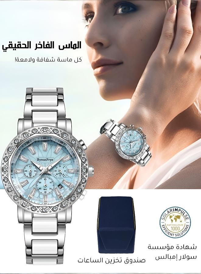 Bestwin Wristwatch Adorned with Luminous Accents and Sparkling Elements in Moon Style - Image 2