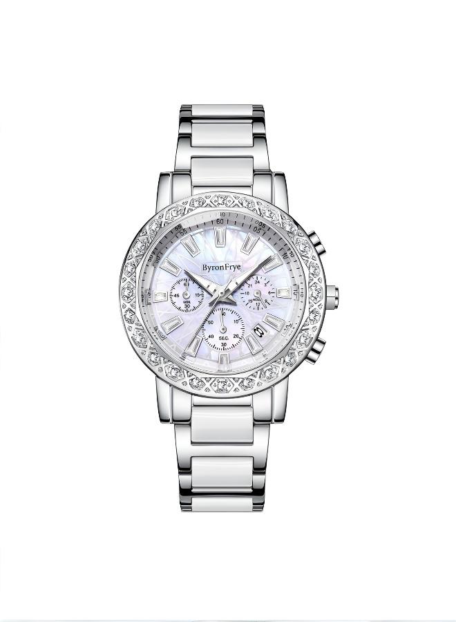 Bestwin Wristwatch Adorned with Luminous Accents and Sparkling Elements in Moon Style - Image 1