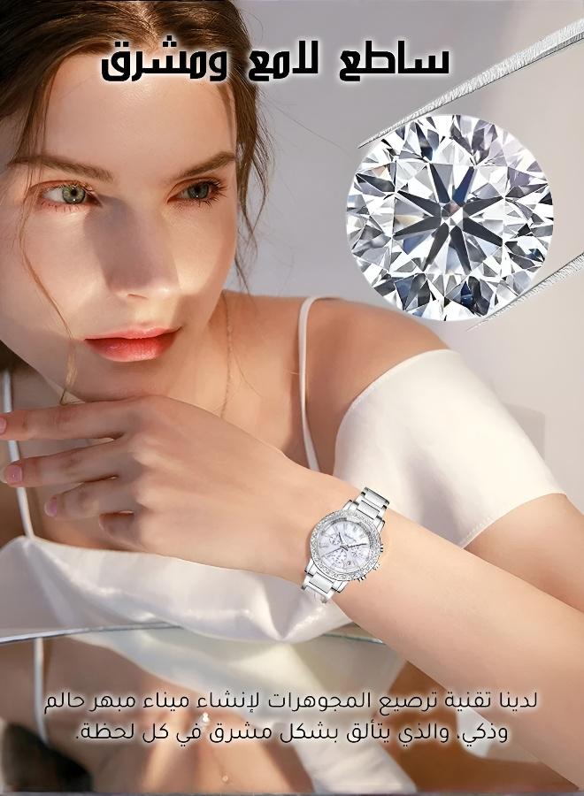 Bestwin Wristwatch Adorned with Luminous Accents and Sparkling Elements in Moon Style - Image 5