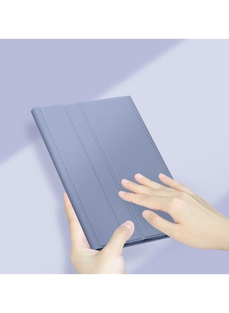 عام الغطاء المتوافق مع Lenovo Tab P12 12.7'' لعام 2023، يحتوي على لوحة مفاتيح عربية وإنجليزية قابلة للفصل ونحيفة، مغطاة بجلد ذكي وذاتي مع وجود فأرة لجهاز Tab P12 12.7 إنش. - Image 2