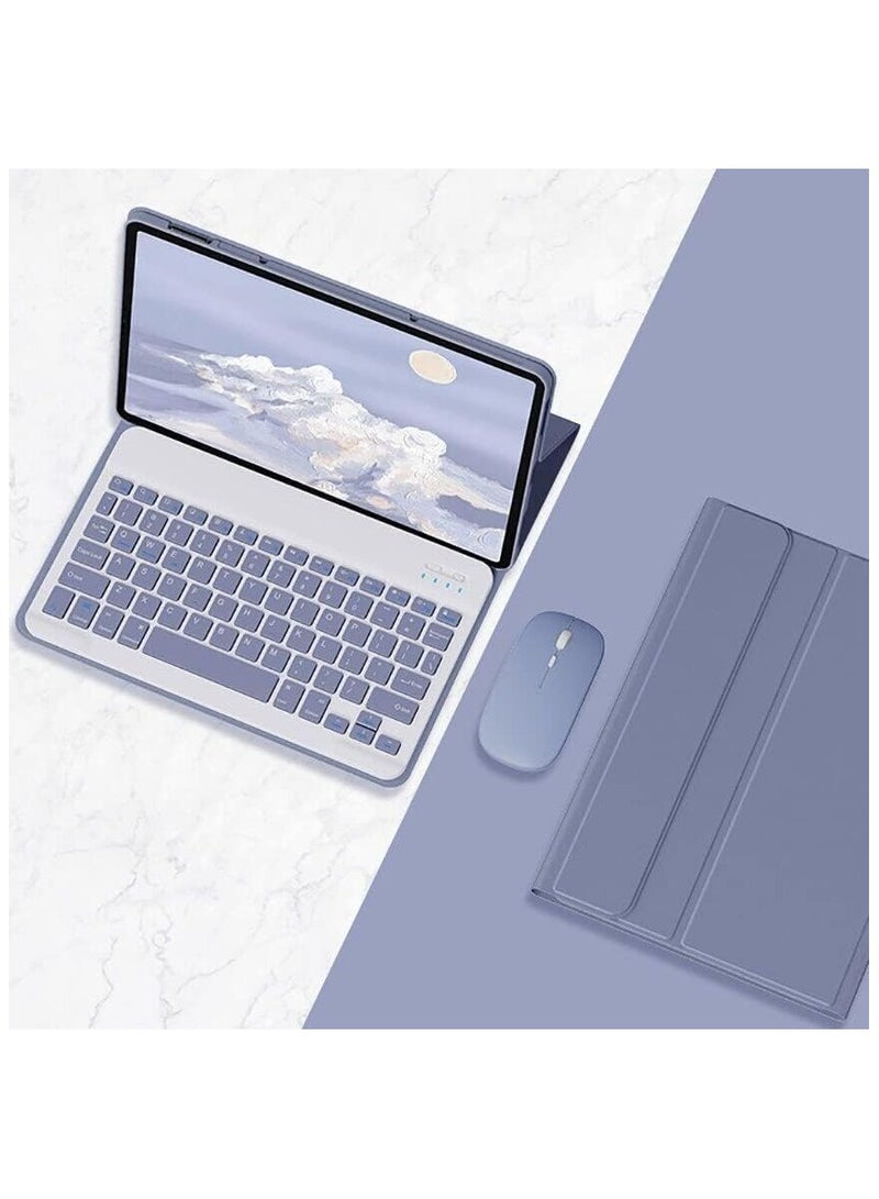 عام الغطاء المتوافق مع Lenovo Tab P12 12.7'' لعام 2023، يحتوي على لوحة مفاتيح عربية وإنجليزية قابلة للفصل ونحيفة، مغطاة بجلد ذكي وذاتي مع وجود فأرة لجهاز Tab P12 12.7 إنش. - Image 1