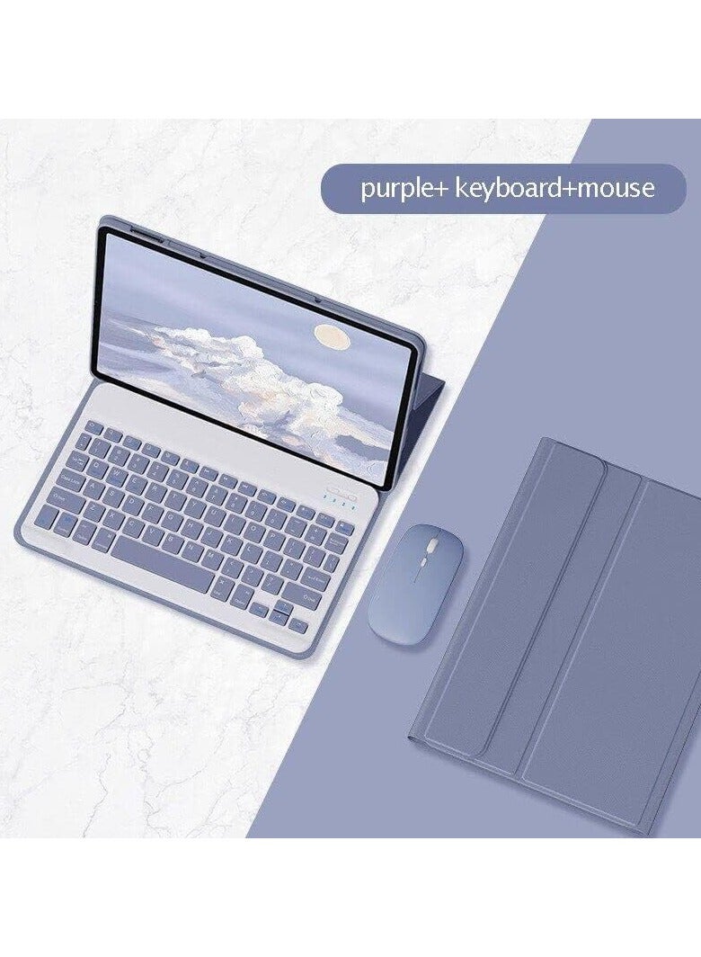 عام الغطاء المتوافق مع Lenovo Tab P12 12.7'' لعام 2023، يحتوي على لوحة مفاتيح عربية وإنجليزية قابلة للفصل ونحيفة، مغطاة بجلد ذكي وذاتي مع وجود فأرة لجهاز Tab P12 12.7 إنش. - Image 4