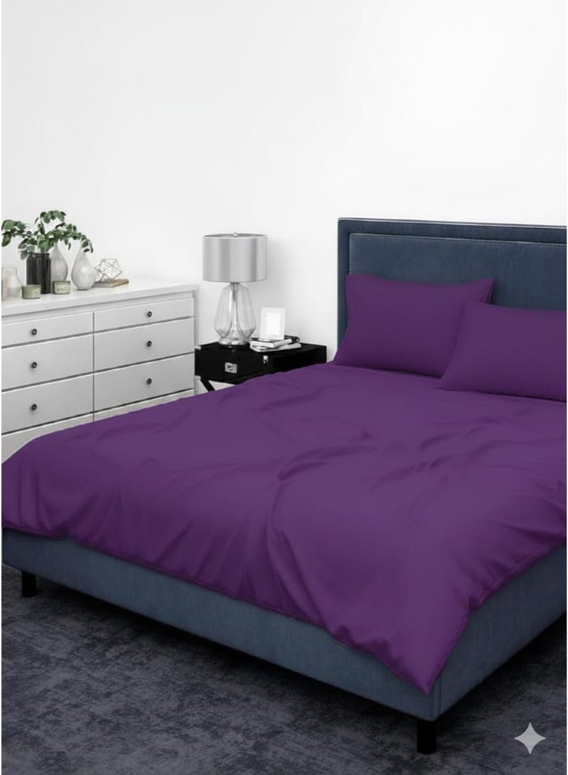 كفر لحاف قطن موف فاخر 3 قطع مقاس 180×220 سم – ناعم ومريح، مقاوم للانكماش، مناسب لجميع فصول السنة