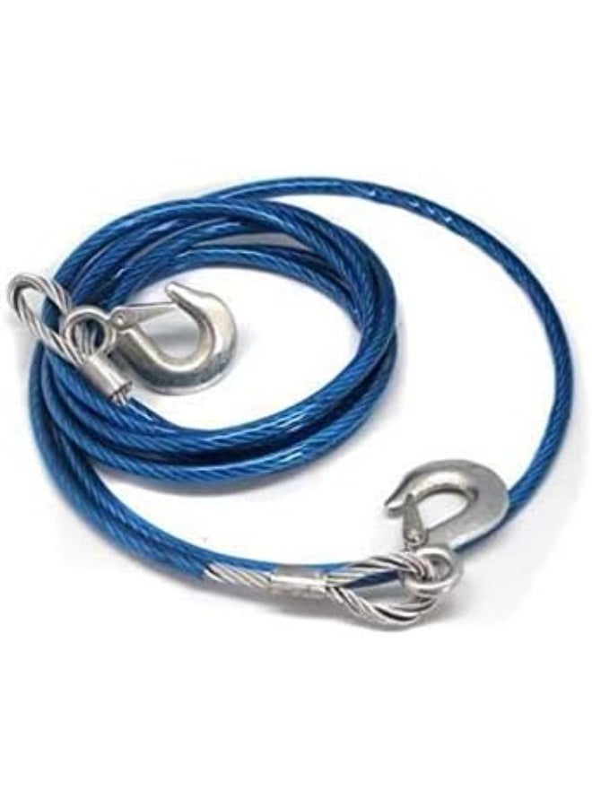 Heavy Duty Trailer Car Towing Rope – 4M High Strength Steel Wire Cable with Safety Hooks – Emergency Tow Rope - Image 3