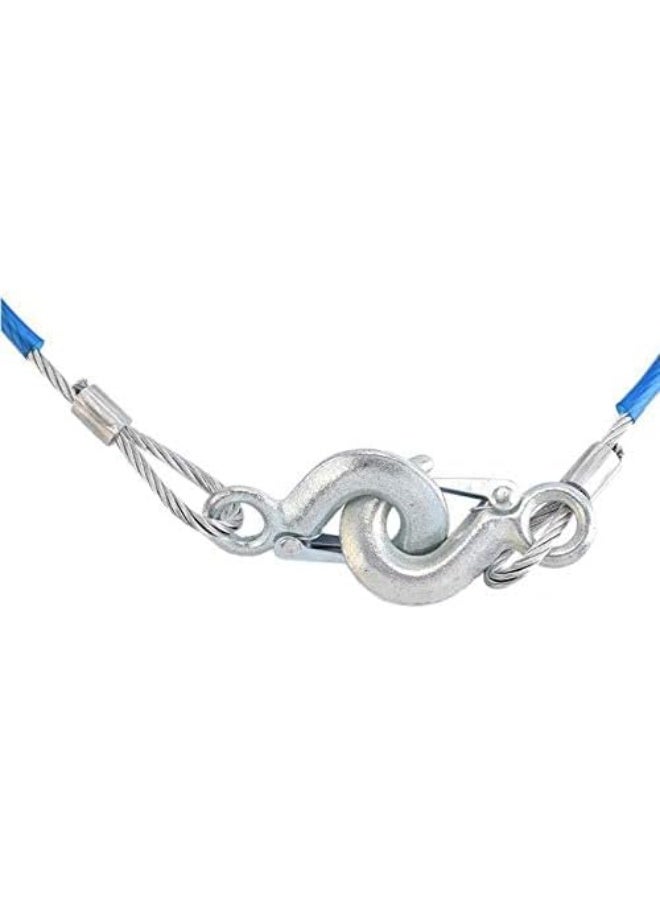 Heavy Duty Trailer Car Towing Rope – 4M High Strength Steel Wire Cable with Safety Hooks – Emergency Tow Rope - Image 1