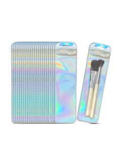 Excefore 200 PCS Resealable Holographic Bags, Holographic Rose Packaging Storage Bag for Jewelry, Lip Gloss, sticker, lash, Candy, Snack, 2.56x9.44 (Rainbow)  - Image 1