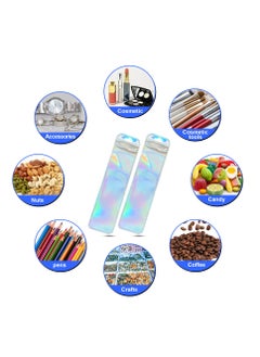 Excefore 200 PCS Resealable Holographic Bags, Holographic Rose Packaging Storage Bag for Jewelry, Lip Gloss, sticker, lash, Candy, Snack, 2.56x9.44 (Rainbow)  - Image 3
