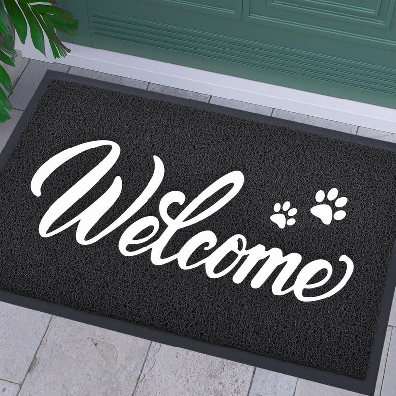 THENV Welcome Mat Outdoor 32x20 Waterproof AllSeason Front Door Mat Outside Entrance AllWeather Quick Drying Low Profile Doormat Indoor Patio Porch Entryway Mat BlackWhite