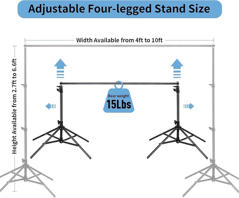 Motim Photography Backdrop Stand, Adjustable Backdrop Stand Kit for Parties, Weddings, Photography, Advertising Display（2M*3M） - Image 3