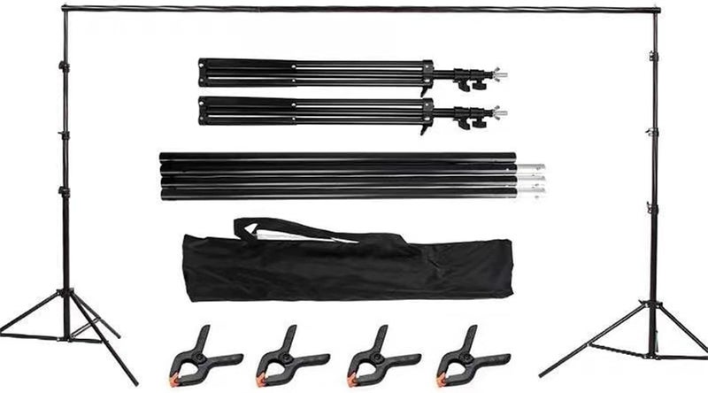 Motim Photography Backdrop Stand, Adjustable Backdrop Stand Kit for Parties, Weddings, Photography, Advertising Display（2M*3M） - Image 1