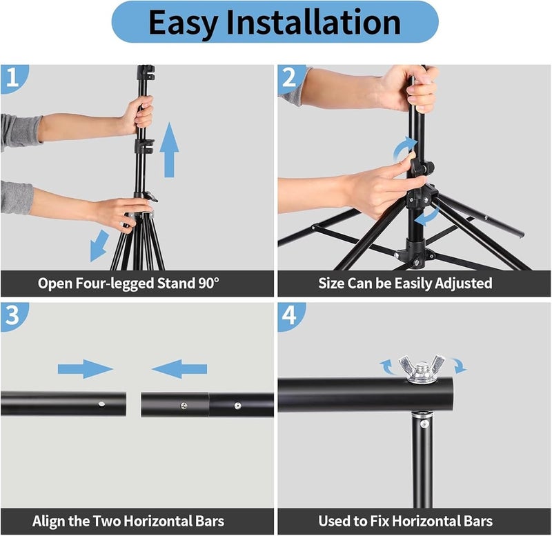 Motim Photography Backdrop Stand, Adjustable Backdrop Stand Kit for Parties, Weddings, Photography, Advertising Display（2M*3M） - Image 2