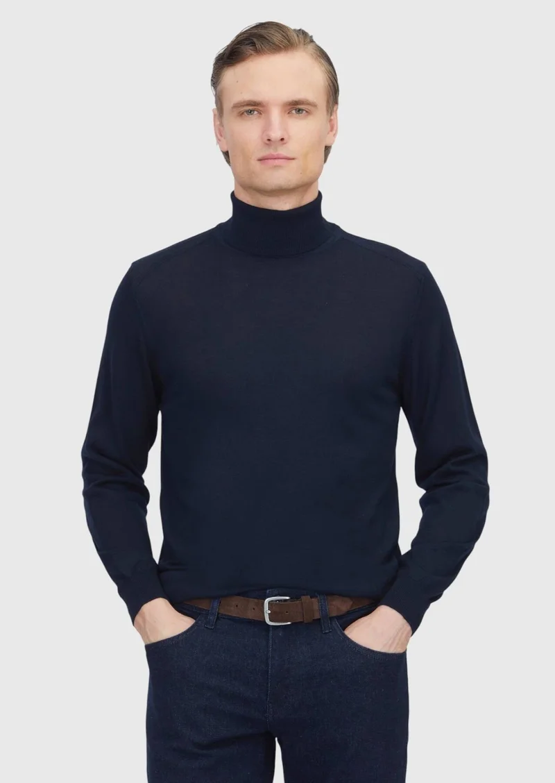 Ramsey Navy Blue Knitwear Sweatshirt