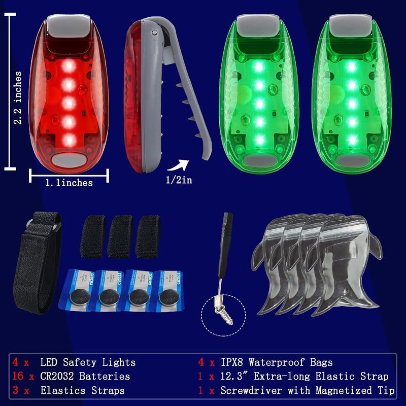 Amzonly 4Pack Kayak Lights with IPX8 Fish-shaped Waterproof Bag, Battery Operated Navigation Lights for Night Kayaking, Clip on for Paddle board, Pontoon Boat, Dinghy, Canoe, Jetski, Kayak Accessories- - Image 4