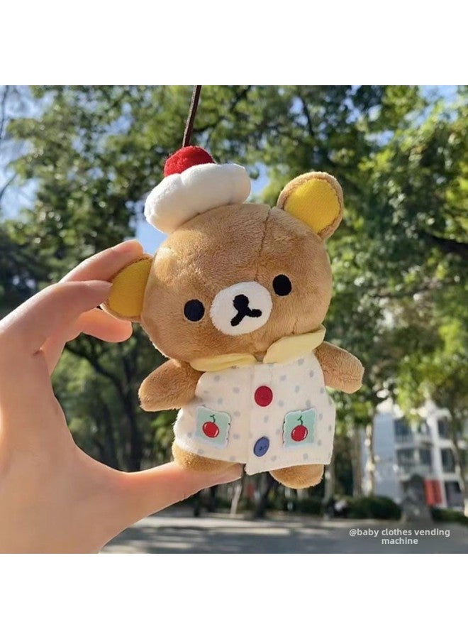 Sanx Kumatsu Bear Dessert Division Kumatsu Bear Small Pendant Clothes Cute Cartoon Plush Doll Sweatshirt Jacket-Specifications:10cm-Color:Blue Dot Flower Collar (jacket + Glasses) - Image 2
