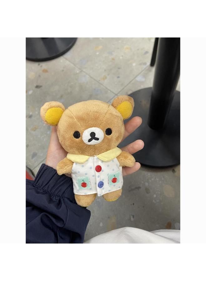 Sanx Kumatsu Bear Dessert Division Kumatsu Bear Small Pendant Clothes Cute Cartoon Plush Doll Sweatshirt Jacket-Specifications:10cm-Color:Blue Dot Flower Collar (jacket + Glasses) - Image 3