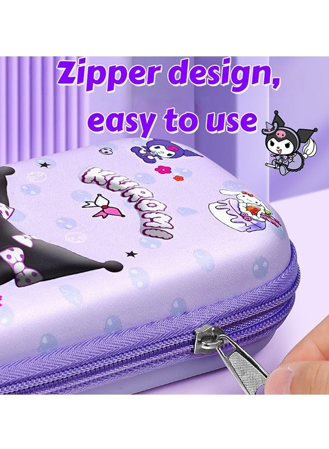 كورومي Kuromi 3D الكرتون قلم رصاص كيس ضد الماء EVA الأطفال منظم القدرة الكبيرة 3 طبقة قرطاسية صندوق قرطاسية المدرسة الابتدائية رياض الأطفال ما قبل المدرسة محمولة مستلزمات المدرسة الحافظة للفصل اليومي السفر الفروض المنزلية - Image 5