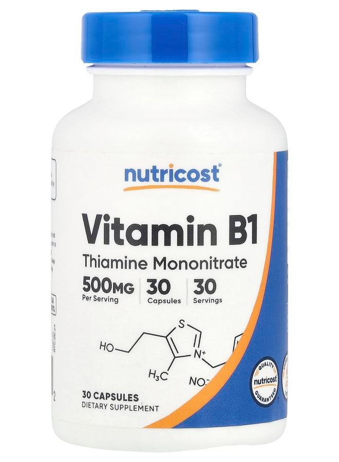 Nutricost Vitamin B1 500 mg  30 Capsules - Image 1