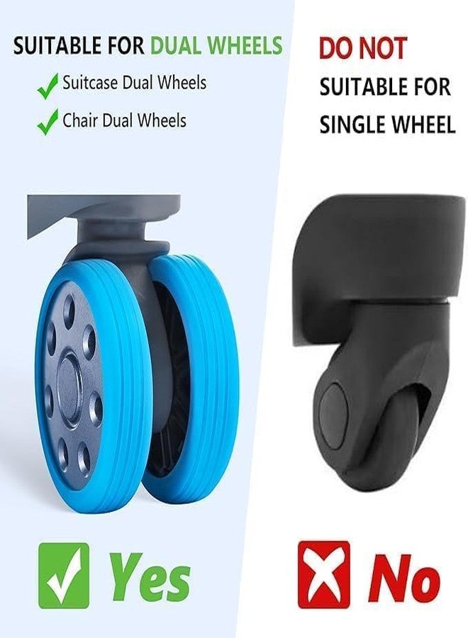 CAZINA Luggage Wheel Silicone Protector Cover Trolley Wheel Cover Silicone Shock Absorption Wheel Cover for Trolley Bag Suitcase Wheel Cover Silicone for Most 8 Spinner Wheel Bag/Chair (Pack of 24) - Image 2
