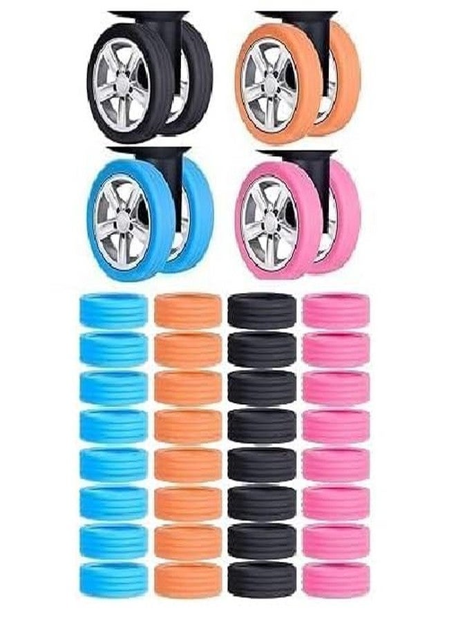 CAZINA Luggage Wheel Silicone Protector Cover Trolley Wheel Cover Silicone Shock Absorption Wheel Cover for Trolley Bag Suitcase Wheel Cover Silicone for Most 8 Spinner Wheel Bag/Chair (Pack of 24) - Image 1