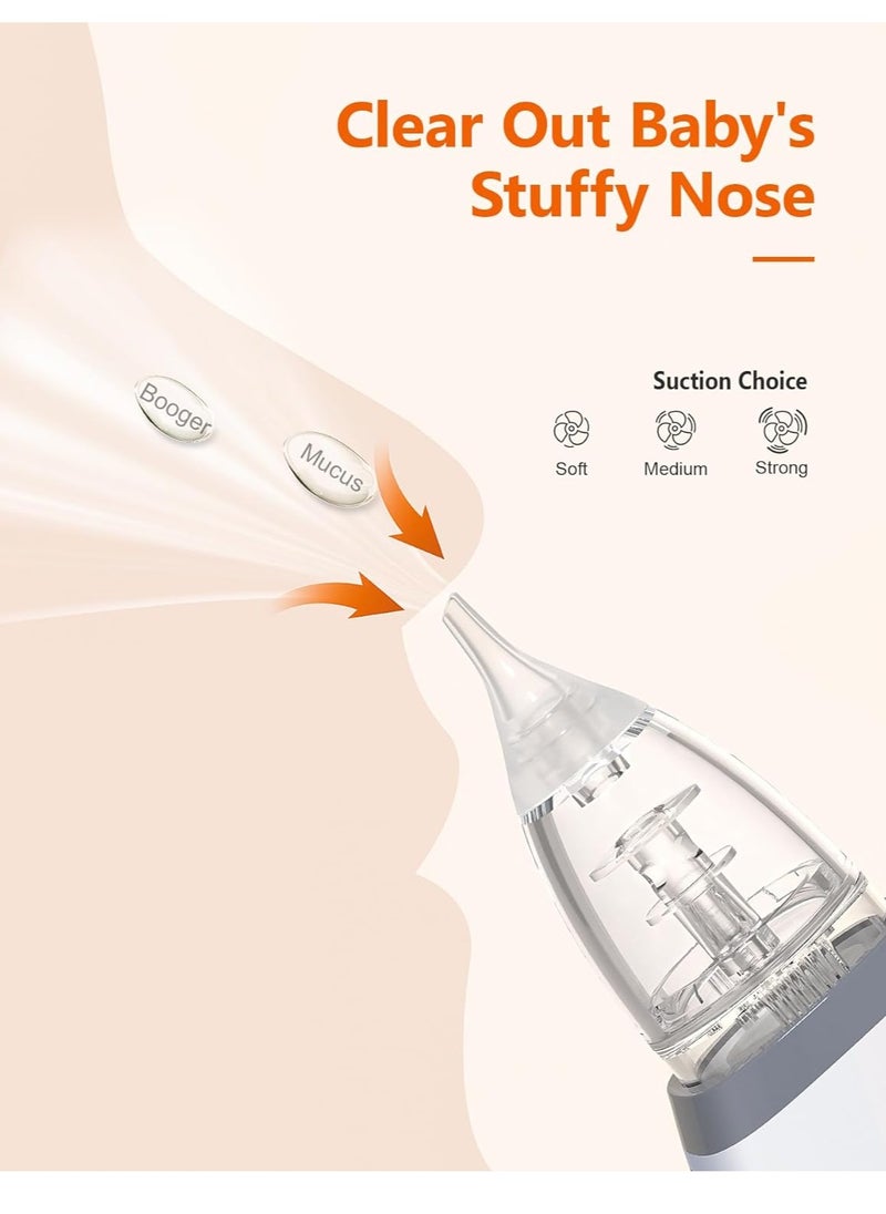 Nasal Aspirator for Baby, Baby Essentials,Nose Suction for Baby, Baby Nasal Aspirator, Automatic Nose Cleaner with 3 Silicone Tips