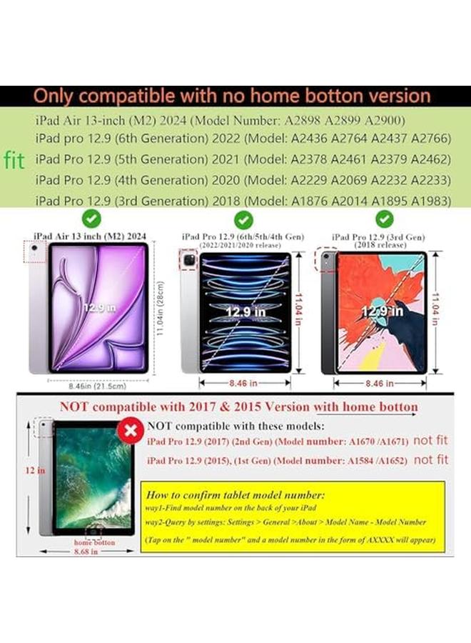 erorex Clear Stand Case For Ipad Air 13 Inch M2 2024 Ipad Pro 12.9 Case 6Th 5Th 4Th 3Rd Generation 2022 2021 2020 2018 With Pencil Holder Kickstand Anti Yellow Transparent Soft Tpu Back Cover - Image 2