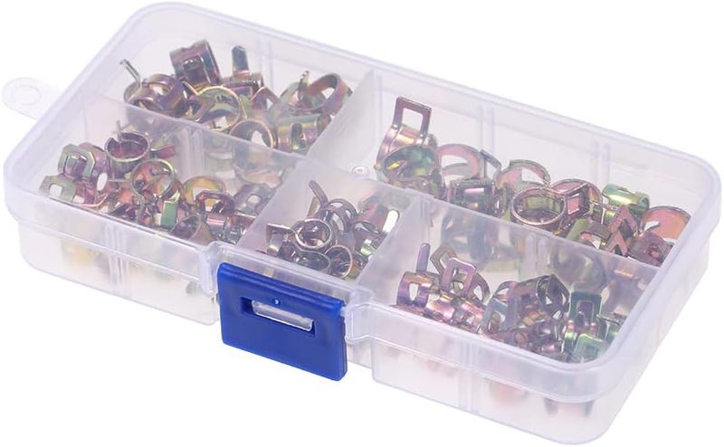 Eacam 75 Pcs Assortment Set 6/7/8/9/10mm Autos Spring Clip Hose Clamps Fuel Oil Water Hose Pipe Tube Clamp Fastener - Image 2