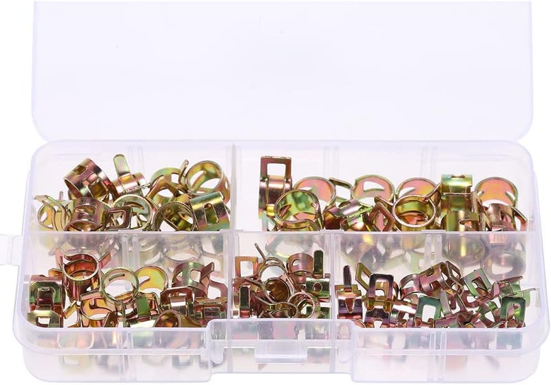 Eacam 75 Pcs Assortment Set 6/7/8/9/10mm Autos Spring Clip Hose Clamps Fuel Oil Water Hose Pipe Tube Clamp Fastener - Image 3
