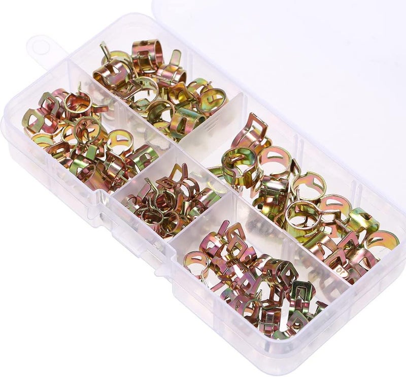 Eacam 75 Pcs Assortment Set 6/7/8/9/10mm Autos Spring Clip Hose Clamps Fuel Oil Water Hose Pipe Tube Clamp Fastener - Image 5