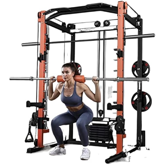 rayihni All In One Multi Function Smith Machine With Cable Crossover, Weight Lifting & Home Training Machine/ Fully Black Color - Image 5