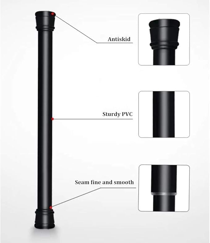 Bettli Spring Loaded Curtain Tension Rod Bit Holder Extensions Pack of 2 12-20 inches Black - Image 4