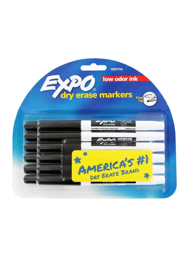Low Odor Dry Erase Markers, Fine Point, Black Ink, Pack Of 12 (1905754)