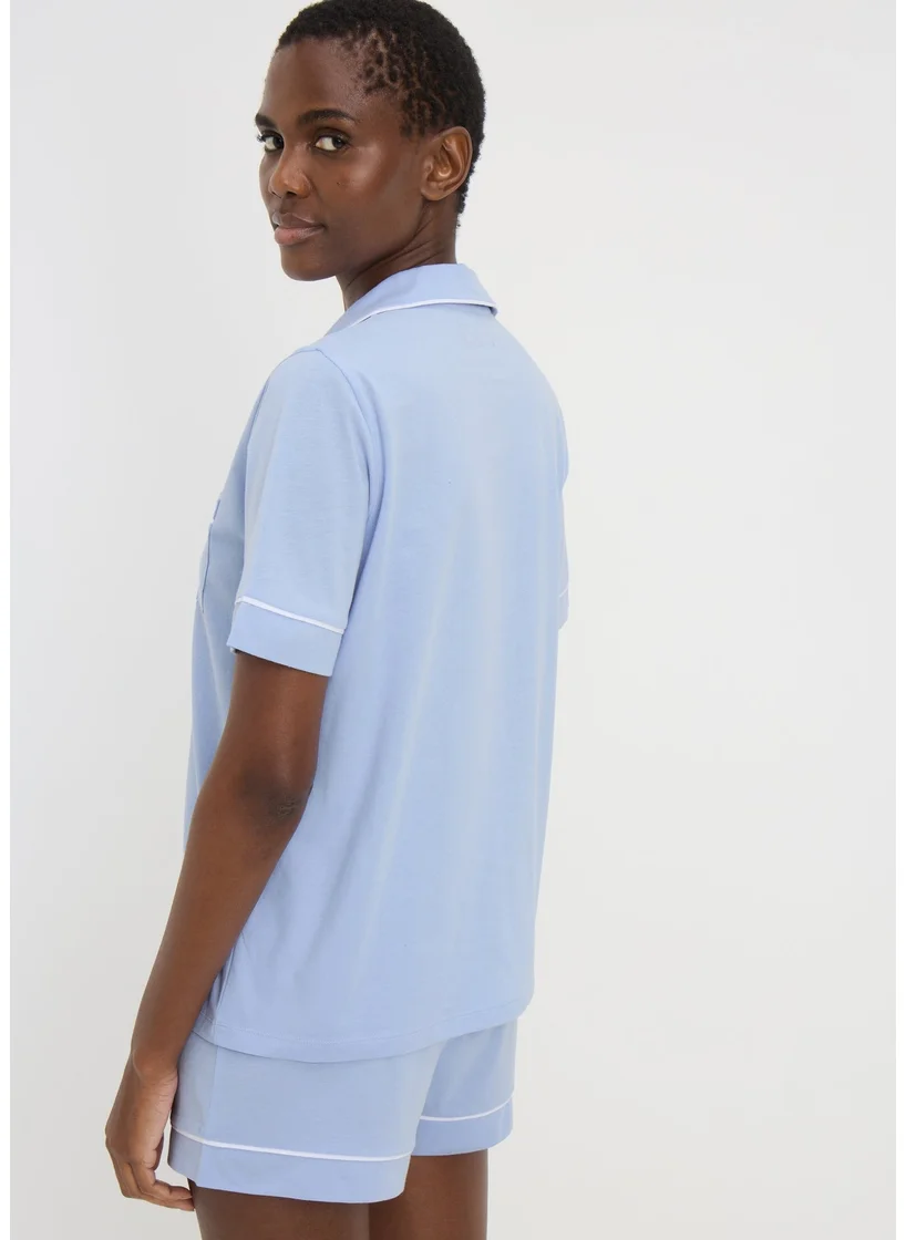 Matalan Blue Jersey Short Pyjama Set