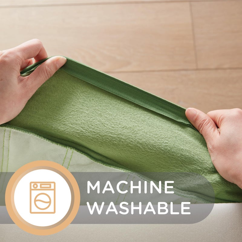 Codi Floor Cushions for Adults  Large Meditation Pillows with Thick Memory Foam and Soft Tufted Covers  Washable Square Seating for Couch and Yoga Sitting  22 inch Green - Image 2