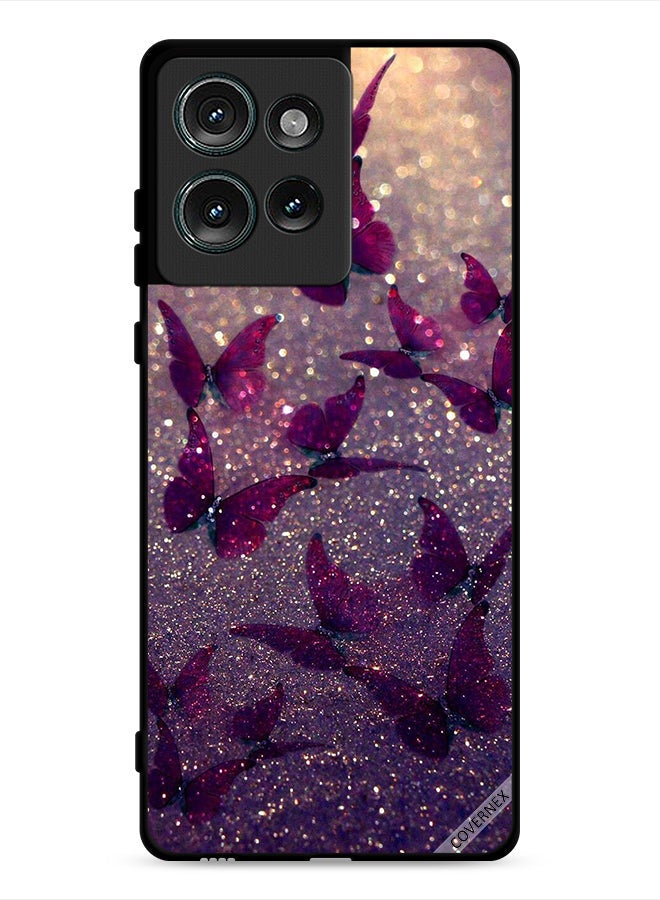 Covernex Motorola Edge 50 Protective Case Cover Glitter Butterflies - Image 1