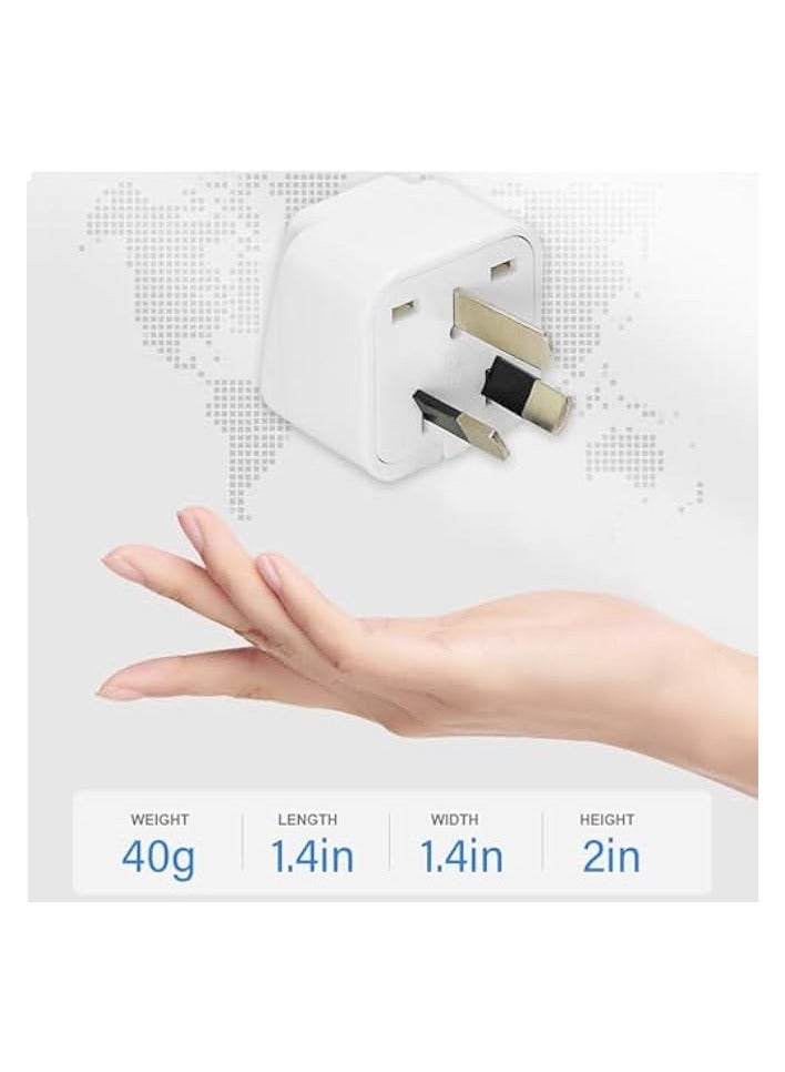 erorex 5 PCS Australia Plug Adapter, Universal Travel Plug Adapter Converts all TYPE G Plugs from United Kingdom UK Singapore and etc (White)  - Image 2