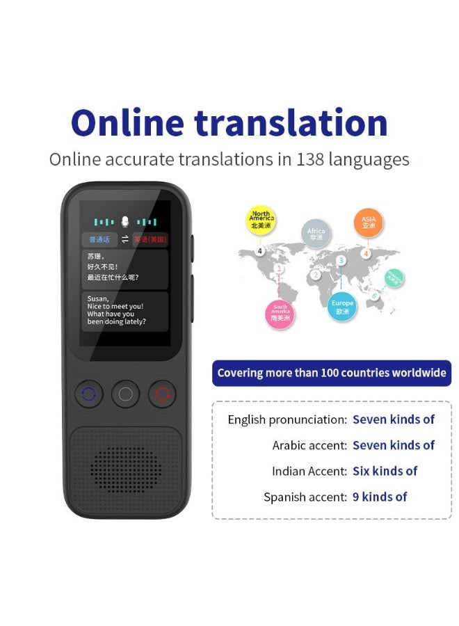 جهاز ترجمة ذكي بالذكاء الاصطناعي – ترجمة فورية أونلاين وأوفلاين، يدعم 138 لغة، مساعد ChatGPT، نسخ صوتي، تعلم اللغات، وتحويل العملات - Image 2