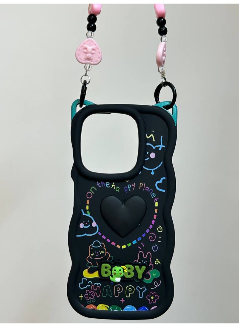 A new cartoon-designed back cover in the shape of a heart with the word BABY on it, compatible with the Honor X6C phone. - Image 1