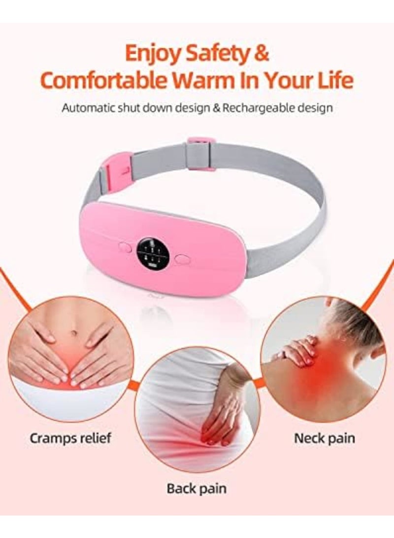 Luckam Period Heating Pad, Portable Electric Waist Belt with 3 Heat Levels and 3 Vibration Massage Modes Fast Heating Wrap Belt for Cramps Back Pain Relief Women and Girl - Image 2