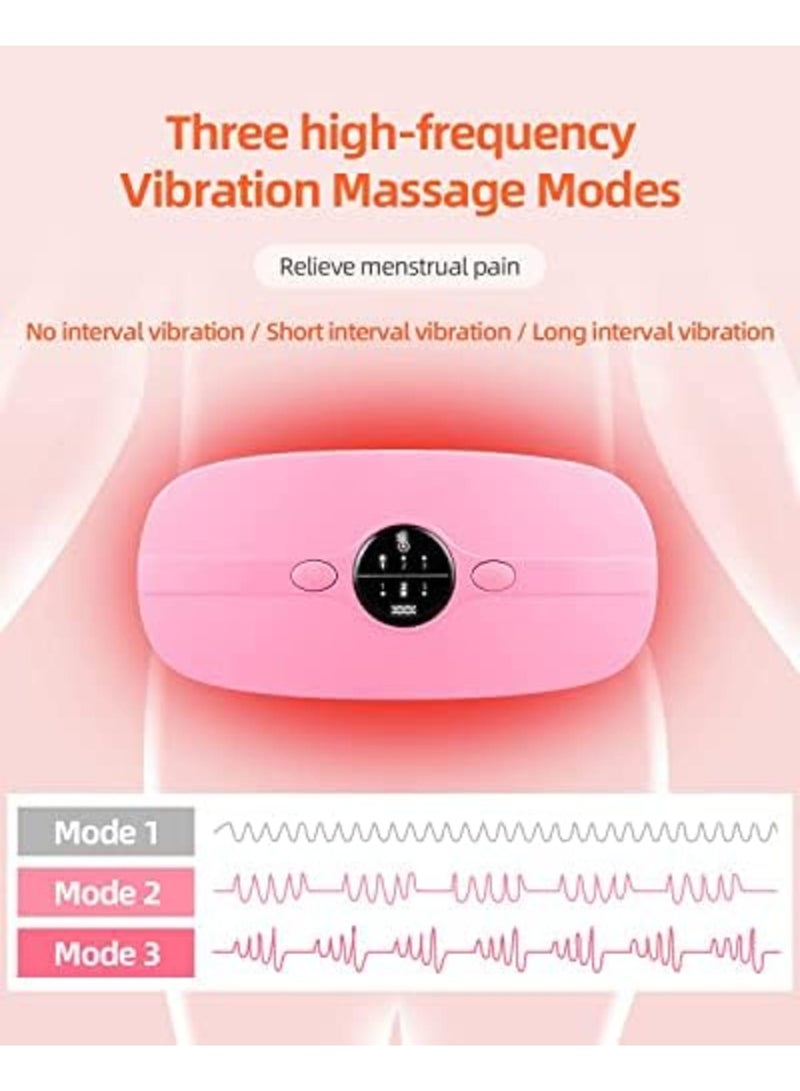 Luckam Period Heating Pad, Portable Electric Waist Belt with 3 Heat Levels and 3 Vibration Massage Modes Fast Heating Wrap Belt for Cramps Back Pain Relief Women and Girl - Image 4