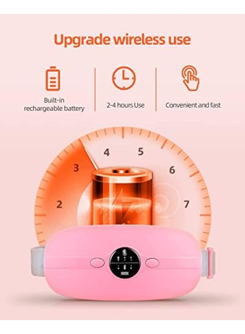 Luckam Period Heating Pad, Portable Electric Waist Belt with 3 Heat Levels and 3 Vibration Massage Modes Fast Heating Wrap Belt for Cramps Back Pain Relief Women and Girl - Image 5
