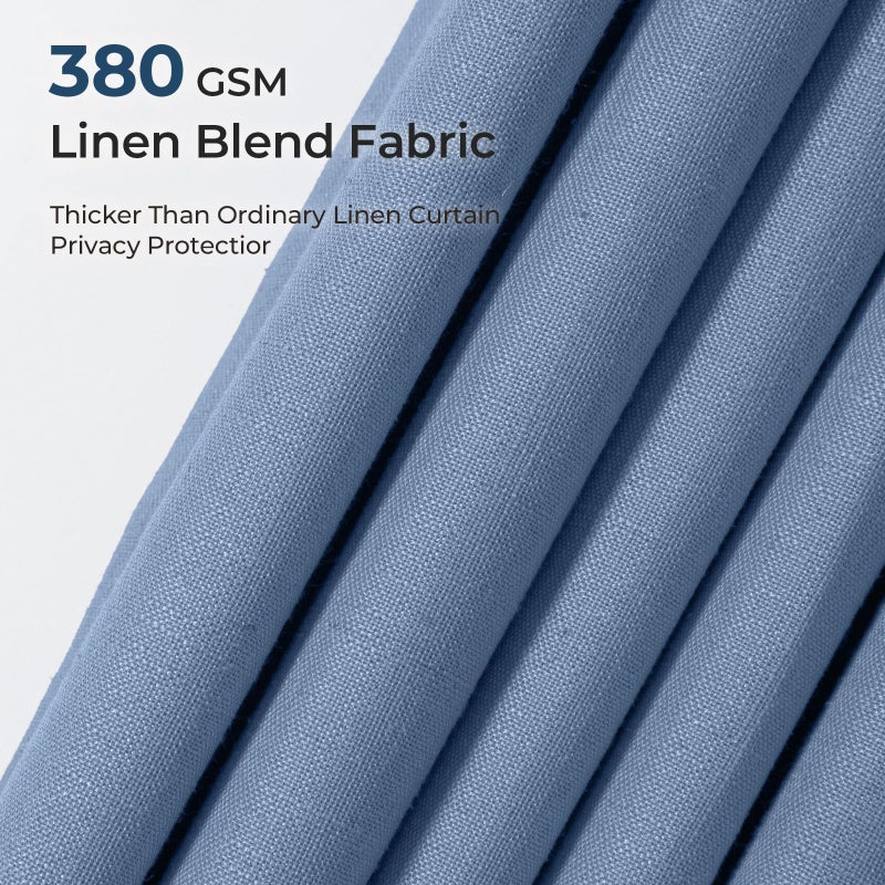 Pillcase Linen Blended Full Blackout Noise-Reducing Thermal-Insulated Pinch Pleated Curtains for Living Room Bedroom Kids Room, 2-Way Hook/Tab Hanging Drapes with Hooks 2 Panel 40" W x 90" L - Image 4