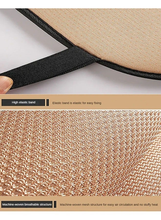 3 Piece Universal Car Seat Cushion Set Ice Silk & 3D Breathable Linen Material Non-Slip All-Season Comfort for Front Back Seats Car Interior Accessories Black - Image 4