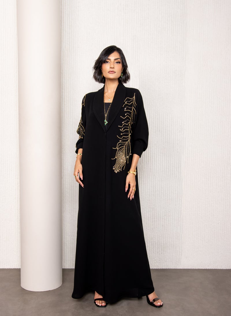 لوف عباية شيفون مع تطريز جانبي - Image 1