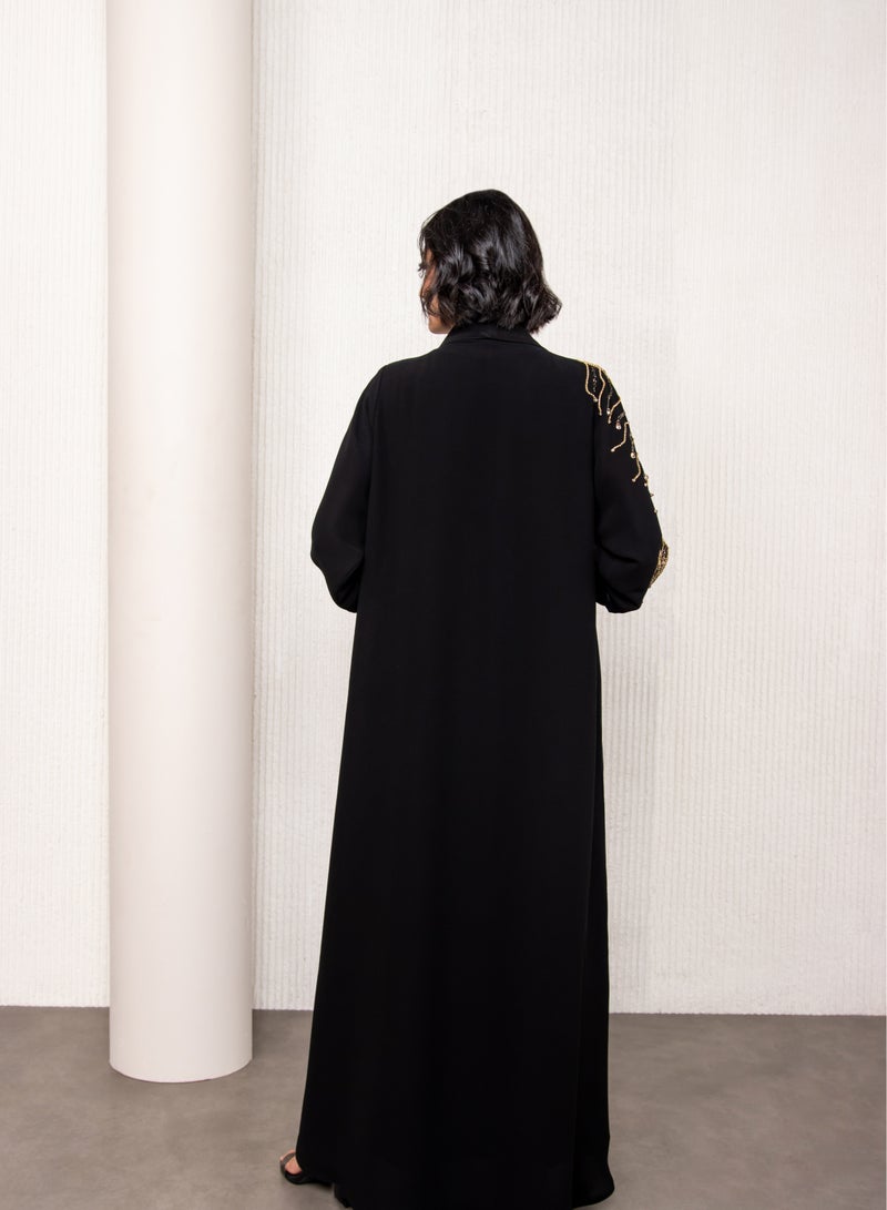 لوف عباية شيفون مع تطريز جانبي - Image 3