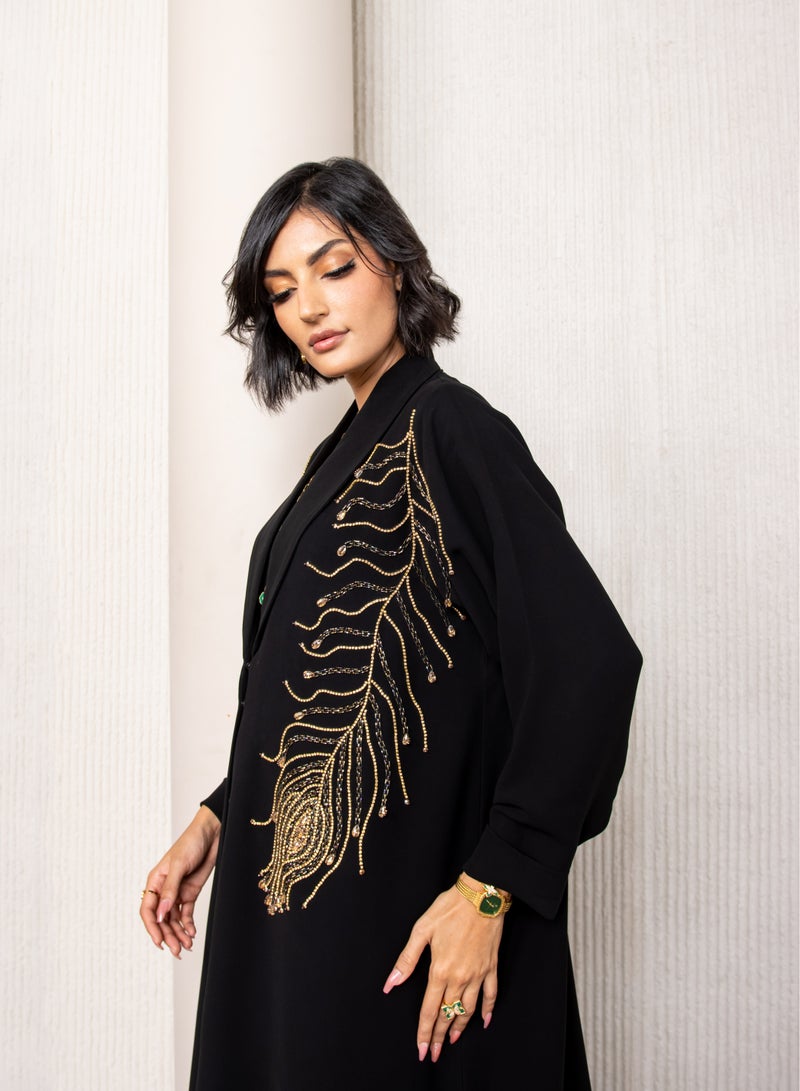 لوف عباية شيفون مع تطريز جانبي - Image 5