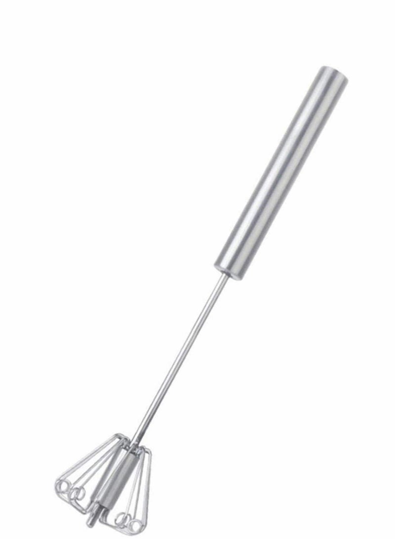 NIBEMINENT Lakobos Stainless Whisks, Easy Whisk Hand Push Egg Beater Mixer, Use and Save Much Energy During Beating Mixing Stirring for Kitchen Blending,... - Image 1
