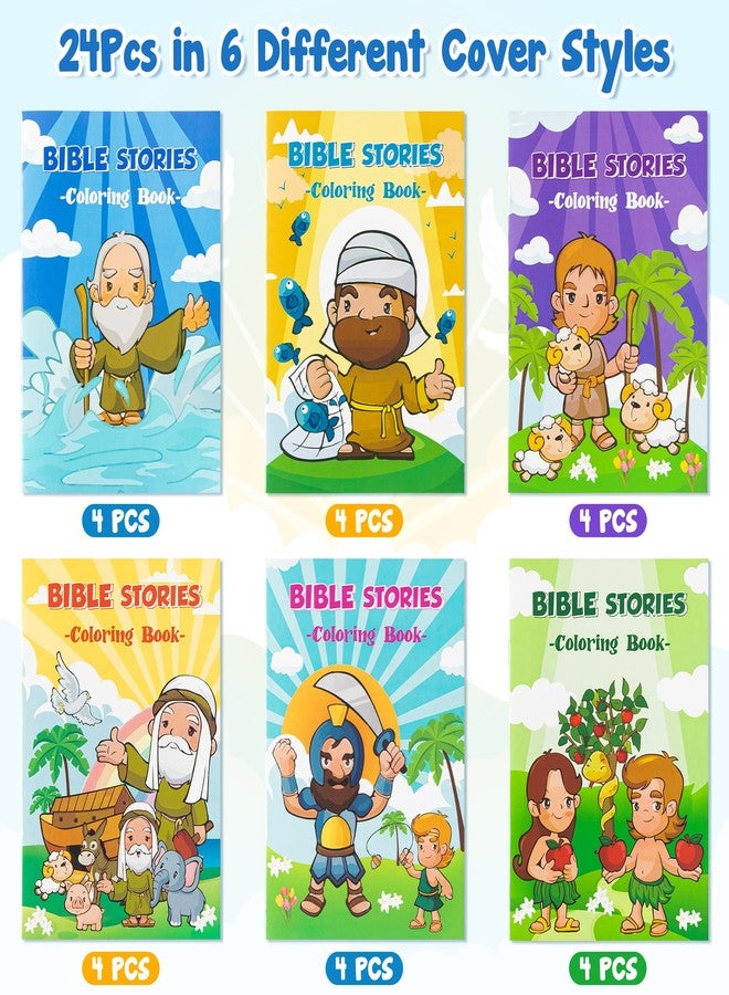 Zainpe 24Pcs Christian Bible Stories Coloring Books for Kids Bible Study Easter Theme DIY Art Drawing Book Jesus Noah's Ark Pattern Color Booklets Party Favors Supplies Birthday Gift Goodie Bag Filler - Image 3