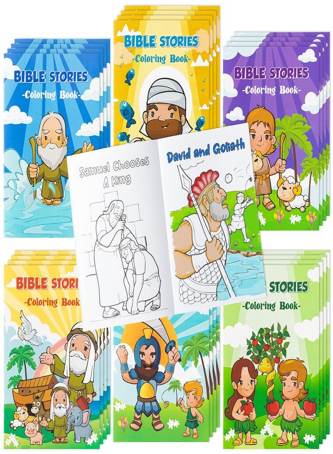 Zainpe 24Pcs Christian Bible Stories Coloring Books for Kids Bible Study Easter Theme DIY Art Drawing Book Jesus Noah's Ark Pattern Color Booklets Party Favors Supplies Birthday Gift Goodie Bag Filler - Image 1