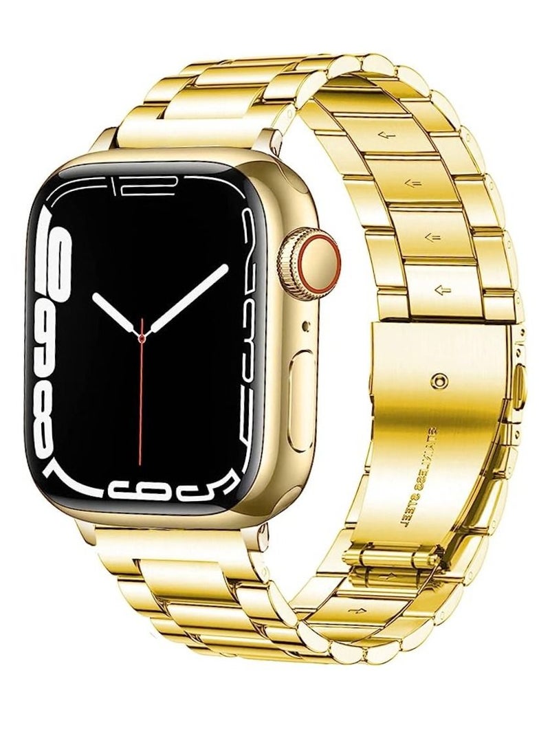 Zoom Plus Bluetooth Call Stainless Steel Sports Fitness Tracker Water Resistant Smartwatch For IOS Android - Gold - Image 1