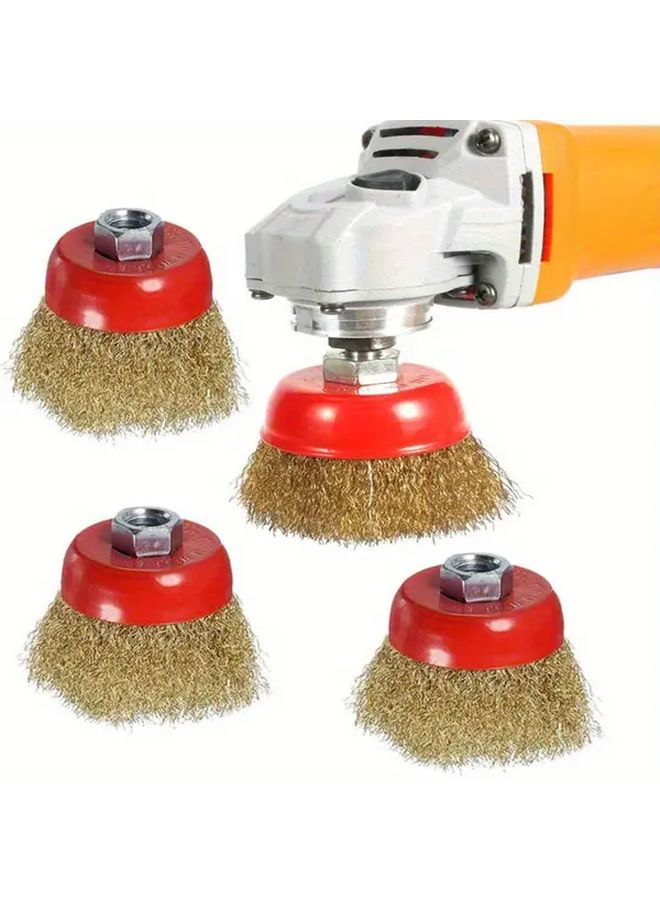 3pcs Heavy Duty Drill Cup Brushes For Paint Removal Rust Mold Grime Cleaning Multi Surface - Image 1